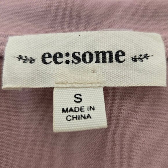 Ee:Some Womens V-Neck Blouse Blush Pink V-Neck Cuffed Sleeve Small - Picture 9 of 11